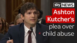 Ashton Kutcher's emotional call for 'fight' to end child sex trafficking