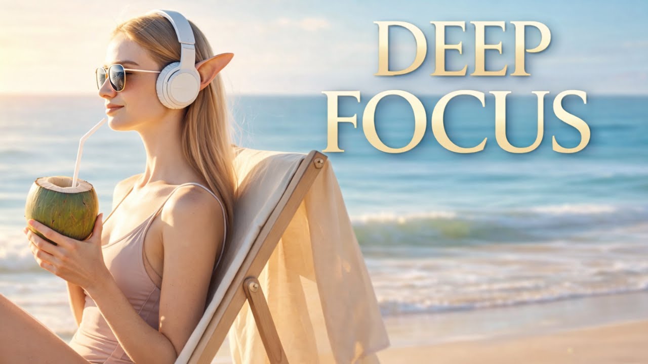 Deep Focus – 3 Hours Calm Ambient Music for Work, Study & Relaxation | Beach Elf Aesthetic