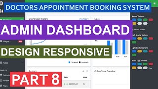 Design the Admin Dashboard with AdminLTE template | Doctor's appointment booking system - Part 8