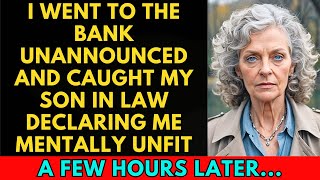 Full I Went to the Bank Unannounced and Caught My Son in Law Declaring Me Mentally Unfit Update