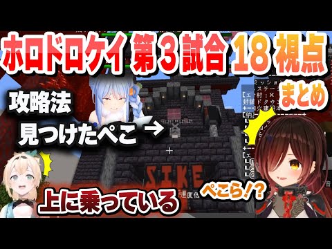 ホロドロケイ第3試合 ゲームの攻略法を発見するぺこら 神試合 全視点まとめ【ホロライブ/切り抜き/ホロライブノート】