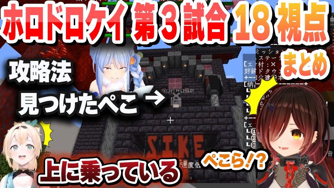 ホロドロケイ第３試合 ゲームの攻略法を発見するぺこら　神試合 全視点まとめ【ホロライブ/切り抜き/ホロライブノート】