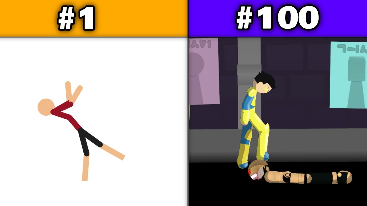 1 frame VS 100 frame Sticknodes animation - YouTube