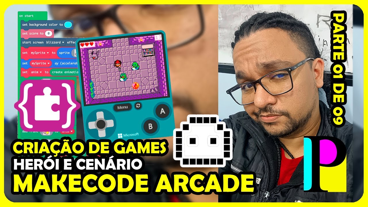 MakeCode Arcade - 01 de 09- Jogo de Plataforma - ( Herói e Cenário ...