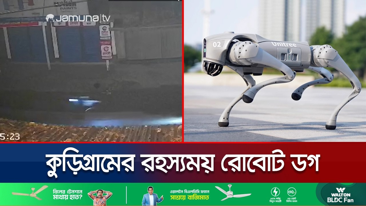 কুড়িগ্রামে সীমান্তবর্তী গ্রামে ঘুরছে রোবোট ডগ; কোথা থেকে আসলো? | Kurigram | Robot Dog | Jamuna TV