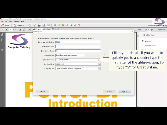 Acrobat Digital Signatures - Computer Tutoring