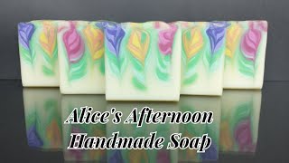 Alice's Afternoon - Handmade Cold Process Soap - Secret Flower Hanger Swirl - Soap Challenge Club