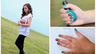 DIY American Football Nails | Nail Art Tutorial | Brooklyn and Bailey