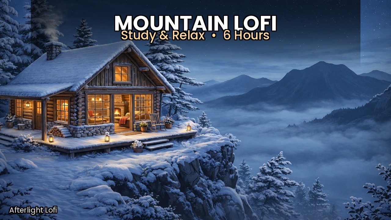 6 Hours Lofi Hip Hop to Study & Sleep | Snow Mountain Cliff