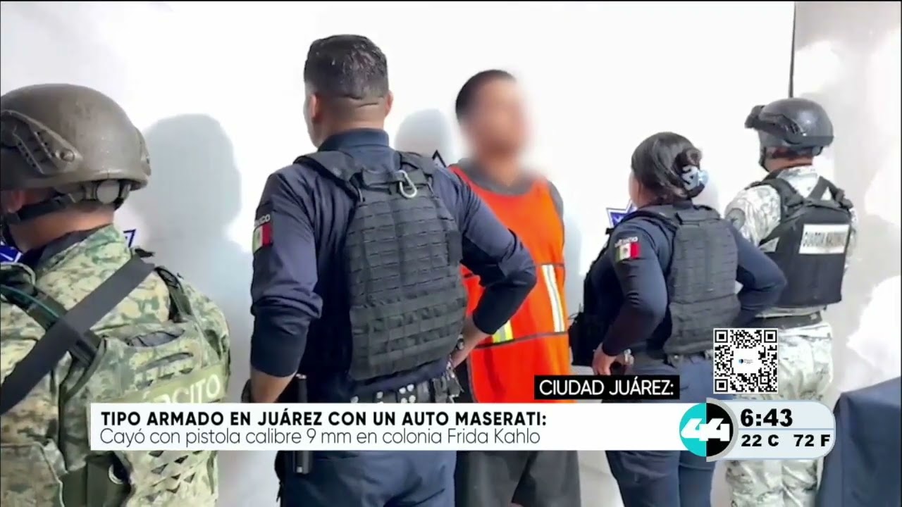 Tipo armado en Juárez con auto Maserati