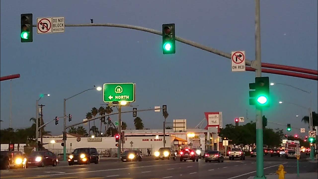 Synchronized Traffic Lights Around Freeway (El Cajon Blvd & CA15) YouTube