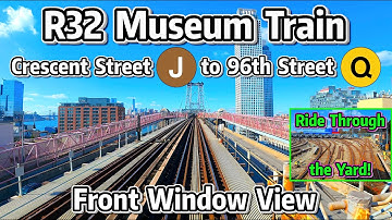 ⁴ᴷ⁶⁰ Front Window View: NYC Subway - R32 Train from Crescent St through the Yard to 96th St!