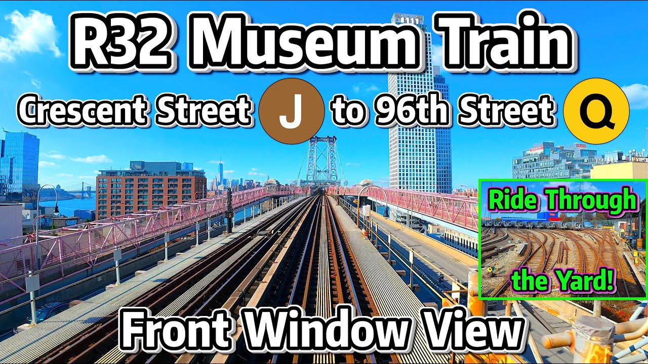 ⁴ᴷ⁶⁰ Front Window View: NYC Subway - R32 Train from Crescent St through the Yard to 96th St!