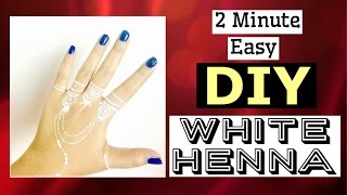 2 Minute Easy DIY White Henna Mehndi Tattoo | Quick White Mehndi | HennaAndNailArt screenshot 4