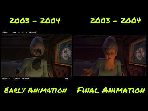 Shrek 2 (2004) Technical Goofs Early Animation and Final Animation Comparison