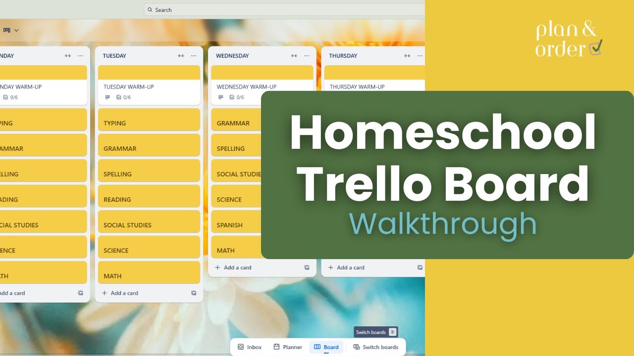 Trello Homeschool Board Walkthrough