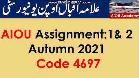AIOU Code 4697 Solved Assignment No.1 & 2  Autumn 2021
