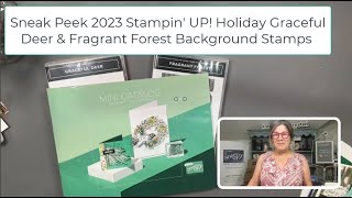 Stampin' UP! 2023 Holiday Mini Catalog Background Stamps - Fragrant Forest & Graceful Deer