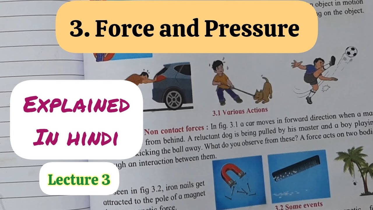 8th Std - Science - Chapter 3 Force and Pressure explained in hindi ...