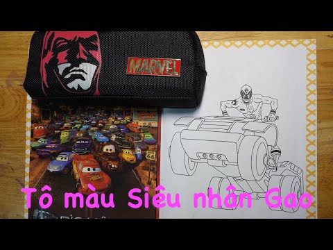 Tô màu Siêu nhân điện quang cưỡi xe ô tô jeep - Colors power ranger riding car jeep - Cầu Vồng TV