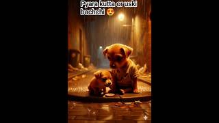 pyara kutta or uski bachchi 😍#ai #motivation #animatedcartoon #emotionalstory #cartoon #aishort