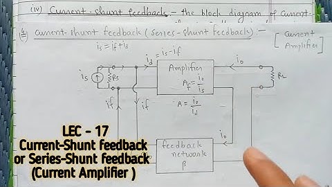 II Current-Shunt Feedback or Series-Shunt feedback (Current Amplifier) II with Notes