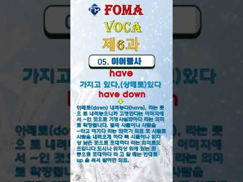 [포마 <strong>VOCA</strong>] 제6과 05. 이어동사 have down #shorts