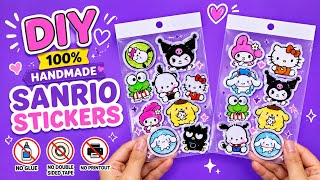 DIY 100% Handmade Sanrio Sticker/No Glue craft/Easy Diy