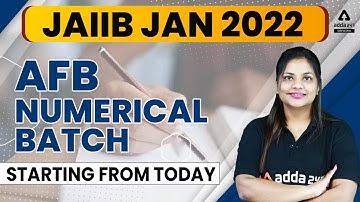 JAIIB Exam Jan 2022 | JAIIB AFB Numerical Batch Starting From Today (31 Dec 2021)
