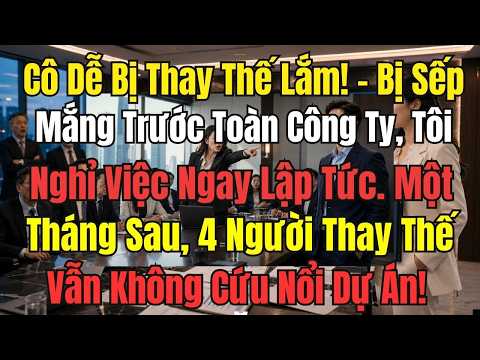Cô Dễ Bị Thay Thế Lắm! – Bị Sếp Mắng Trước Toàn Công Ty, Tôi Nghỉ Việc Ngay Lập Tức. Một Tháng Sau..