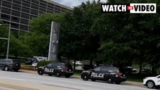 Scenes outside hospital following Tulsa shooting