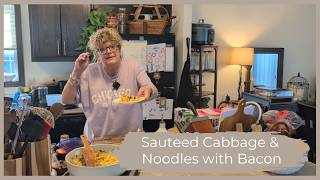 EASY Comfort Food Sauteed Cabbage and Noodles with Bacon