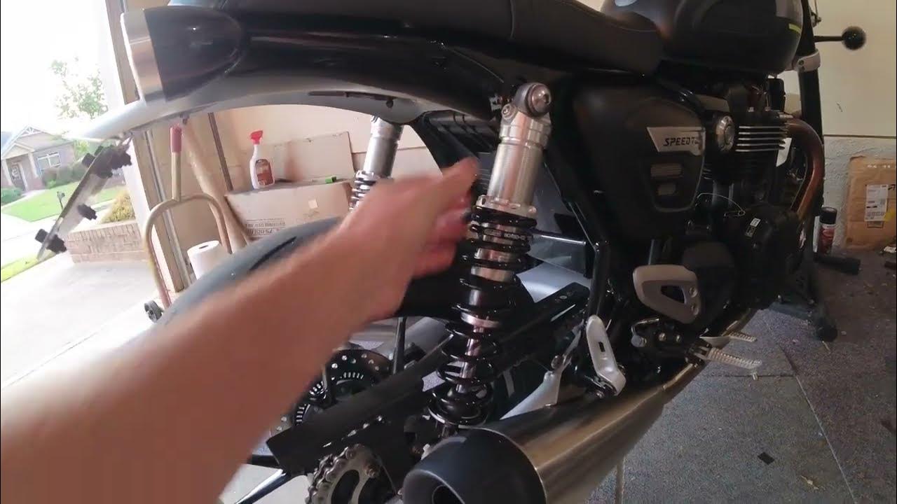 2022 Triumph Speed Twin Ohlins Shock Spring Swap YouTube