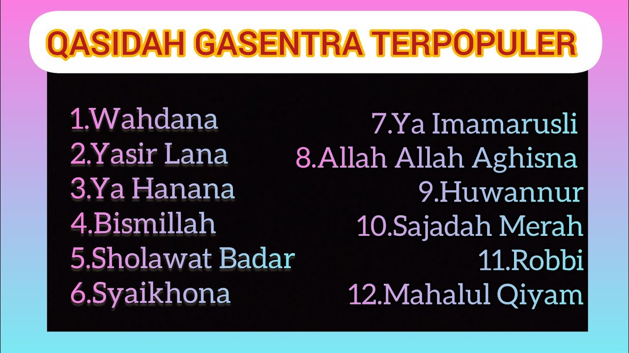 Sholawat Qosidah satu jam nonstop 