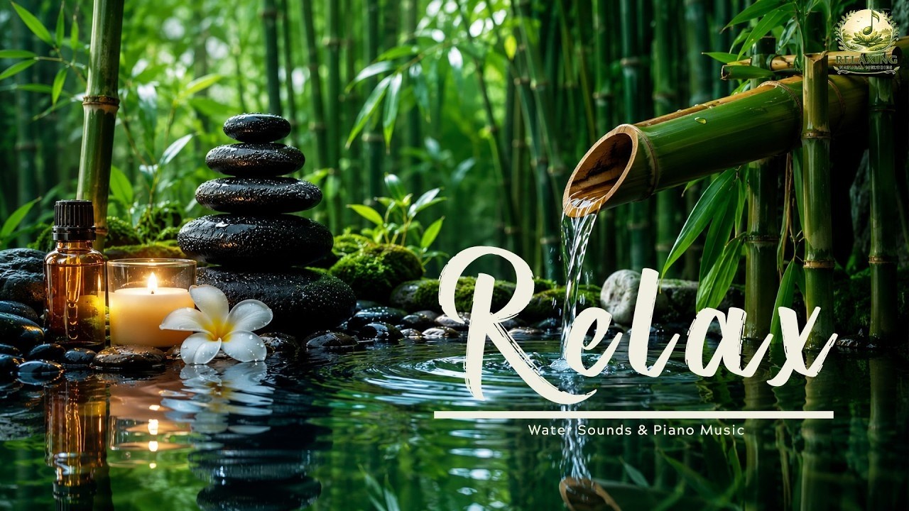 Relaxing Music with Bamboo Water Sounds 🌿 Deep Sleep, Stress Relief & Peaceful Nature Ambience