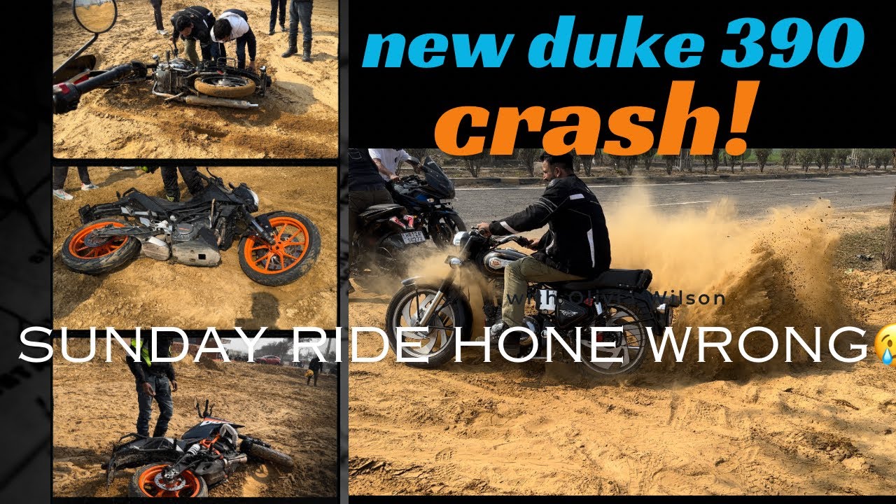 Sunday ride par hua crash | duke 390 crash