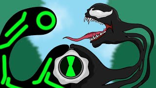 Venom vs Ben10 upgrade alien fights for Omnitrix cartoon Animation in Among us Ben10