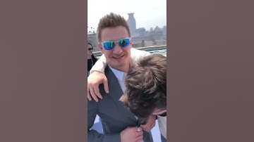 Chris Hemsworth, Chris Evans, Paul Rudd and Jeremy Renner hanging out at Shanghai