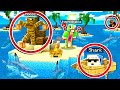 HIDING for 24 HOURS on UNSPEAKABLE's ISLAND with SHARK! (Minecraft)
