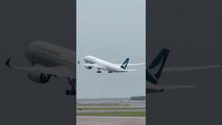 Cathay Pacific A359 Takeoff Hong Kong to Taipei #aviation