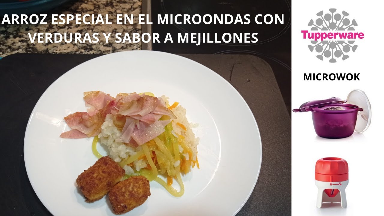 Arroz con verduras en el microondas