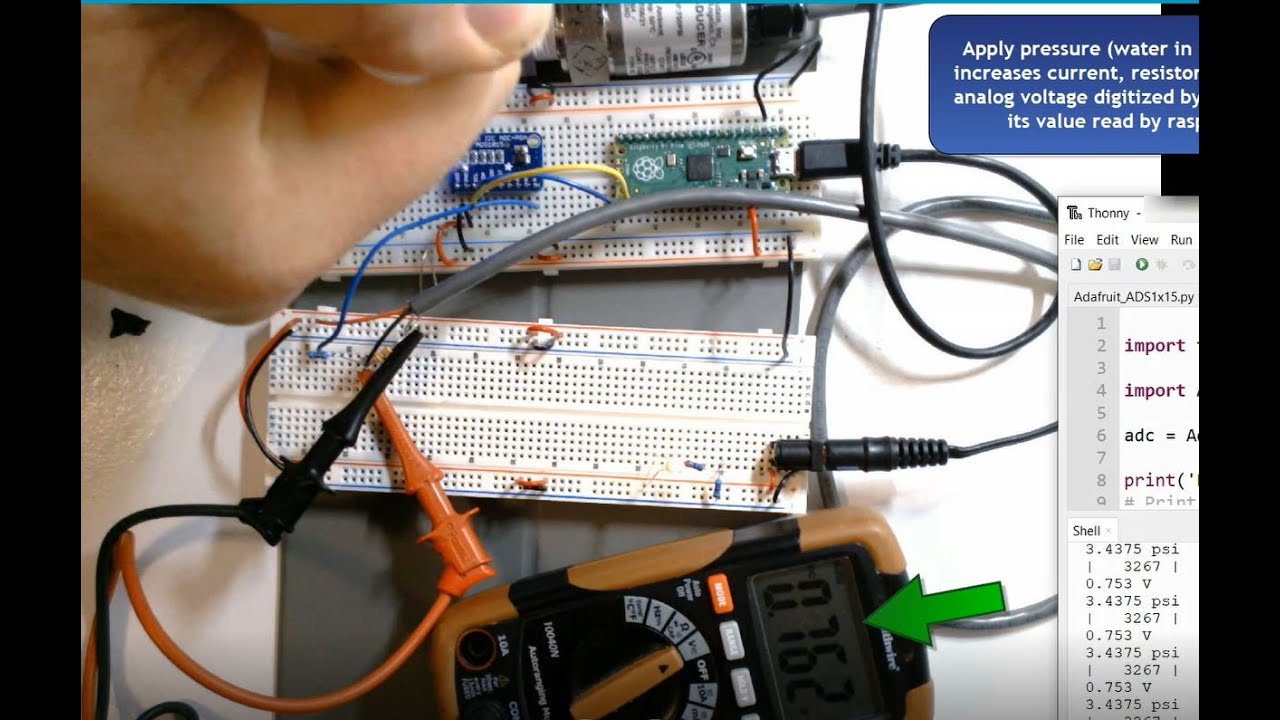 Adding a pressure sensor to your project!  Reading 4 - 20 mA current loop with a raspberry pi pico!