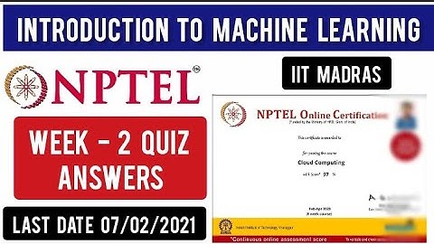 NPTEL: Introduction to Machine Learning Week 2 Quiz Answers | NPTEL Machine Learning Assignment 2