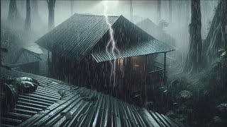 Calm Your Anxiety In 5 Minutes To Sleep Immediately With Heavy Rain Sounds On A Metal Roof At Night