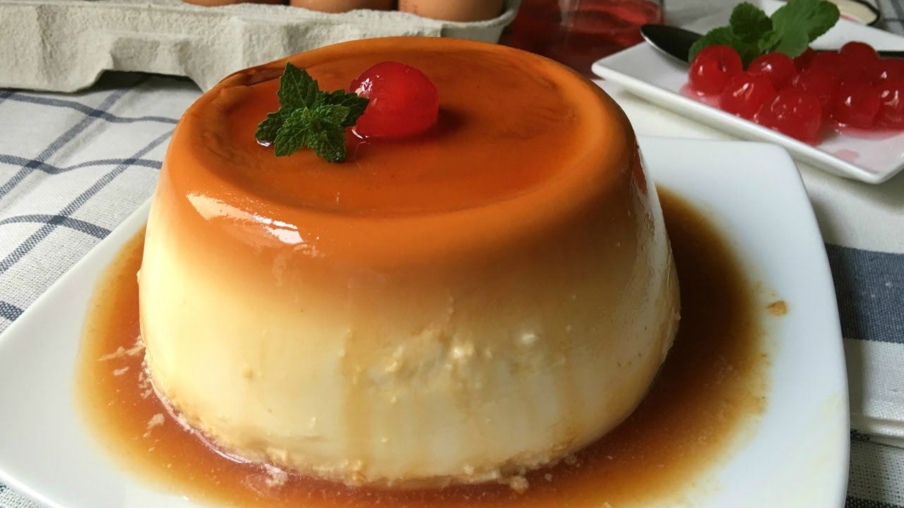 Flan de huevo casero light (desnatado y sin azúcar) - YouTube