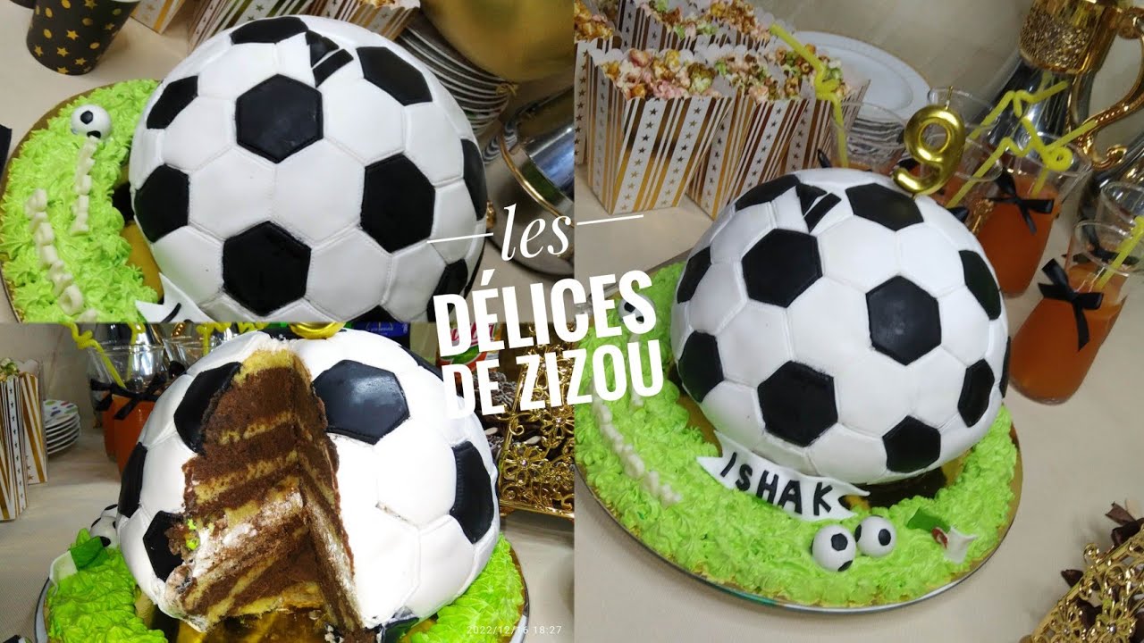 كيكة عيد ميلاد على شكل كرة⚽ حضرتها بدون قالب 😍 بكريمة الشوكولاطة هاد الطريقة متلقاوهاش في قناة اخرى