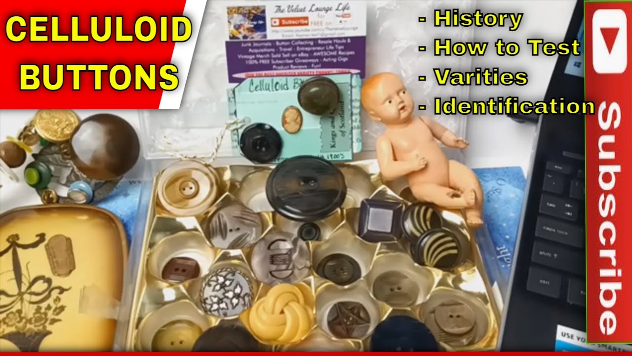How to Identify Store Test Antique Celluloid Button Collection HistoryTheVelvetLoungeLife YouTube