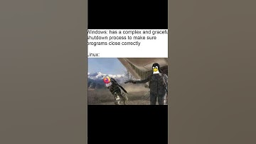 Shut down windows vs Linux #memes #linux #windows