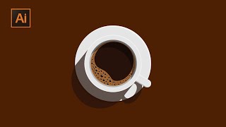 Adobe Illustrator CC  Coffee vector art Flat design in Adobe illustrator