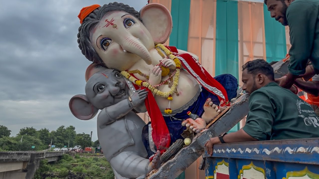 Ganesh Nimajjanam 2025 Adilabad | Ganesh Nimajjanam at Penganga River | Big Ganesh Visarjan 2025